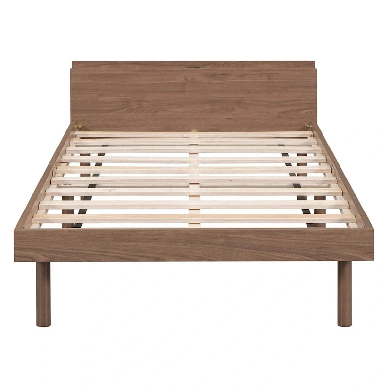 Modern Design Twin Size Platform Bed Frame with Built-in USB Ports