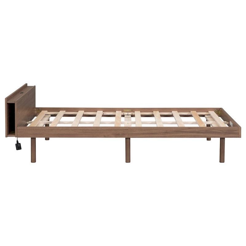 Modern Design Twin Size Platform Bed Frame with Built-in USB Ports
