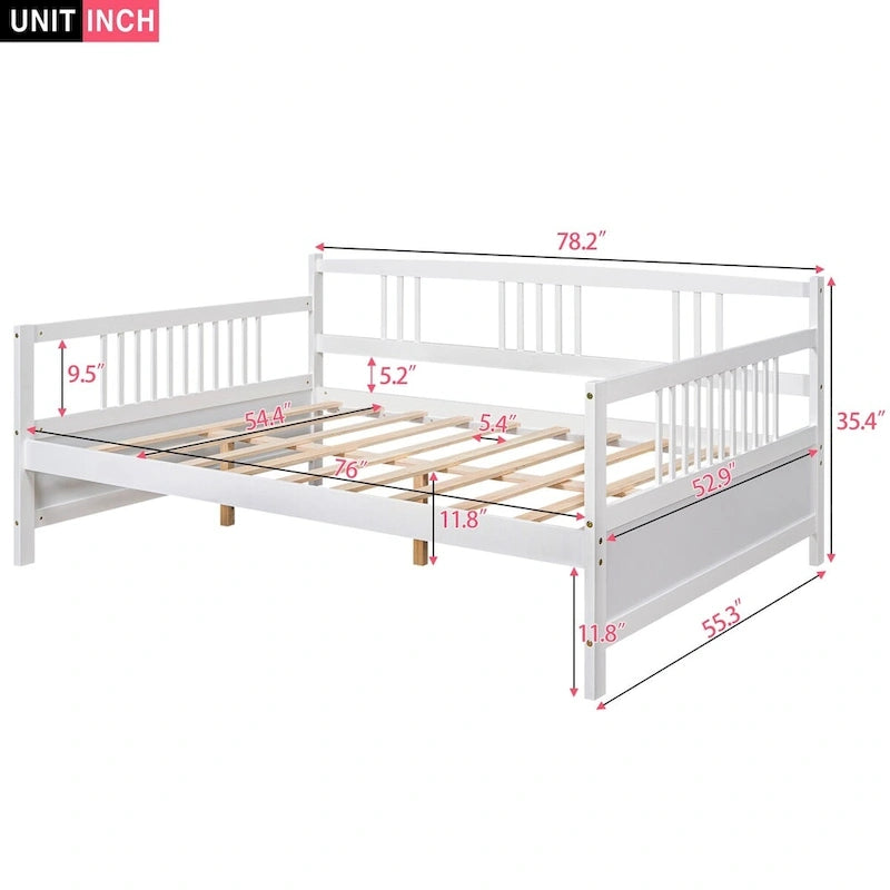 Multifunctional Solid Wood Daybed: Twin Size, Storage
