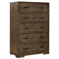 Dovetail 5-Drawer Contemporary Wood Chest, Graphite Gray
