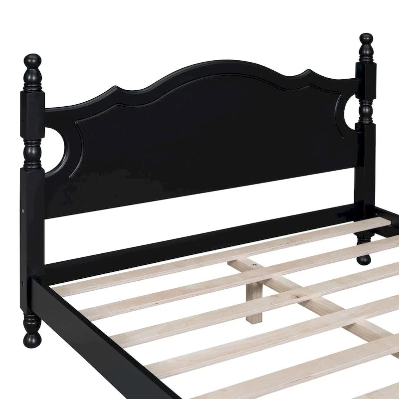 Retro Style Platform Bed Wood Platform Bed Frame