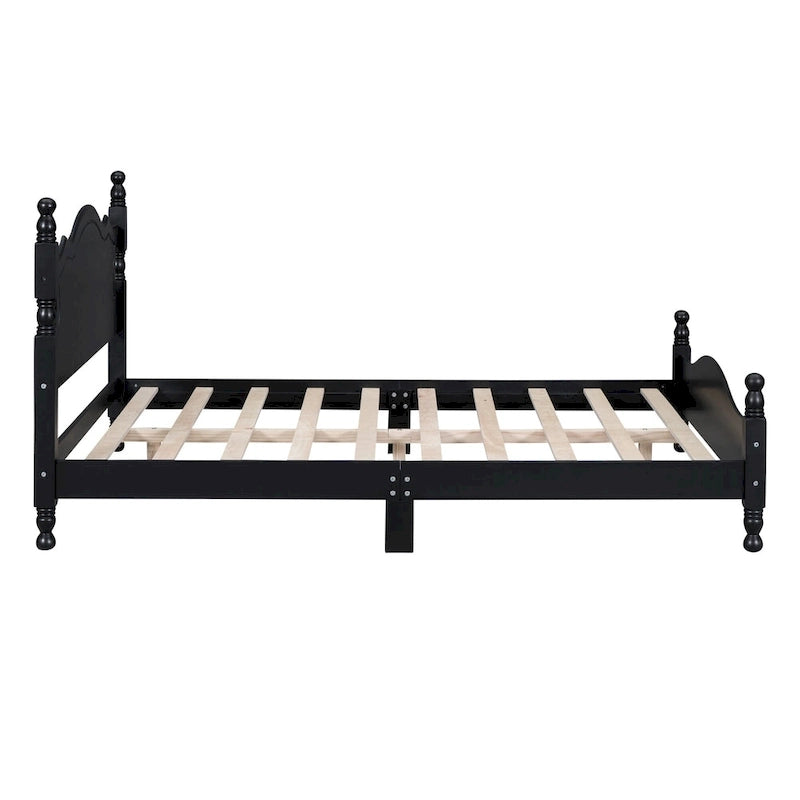 Retro Style Platform Bed Wood Platform Bed Frame