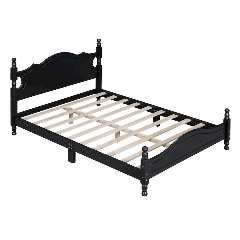 Retro Style Platform Bed Wood Platform Bed Frame