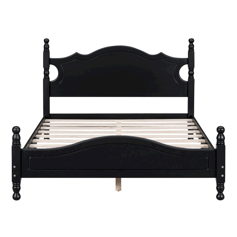 Retro Style Platform Bed Wood Platform Bed Frame
