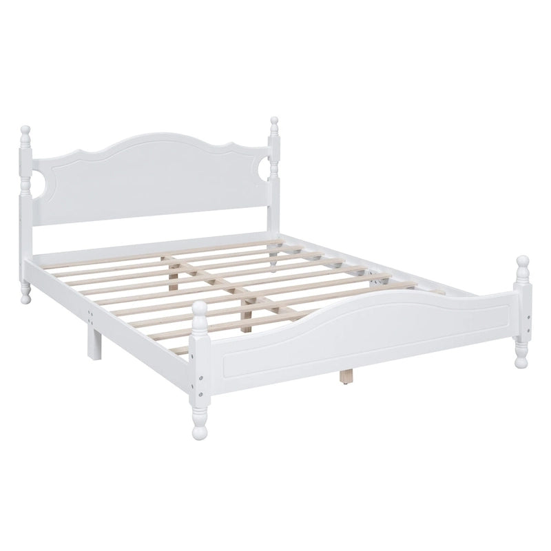 Retro Style Platform Bed Wood Platform Bed Frame