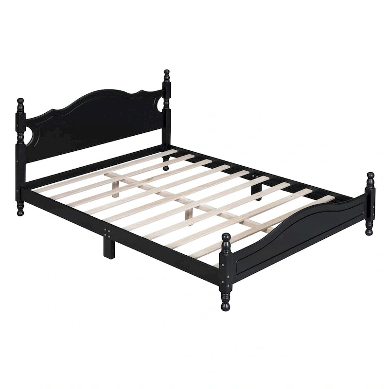 Retro Style Platform Bed Wood Platform Bed Frame