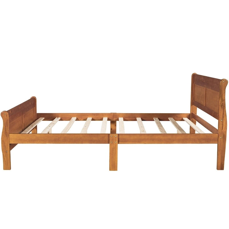 CUSchoice Queen Size Wood Platform Bed with Headboard