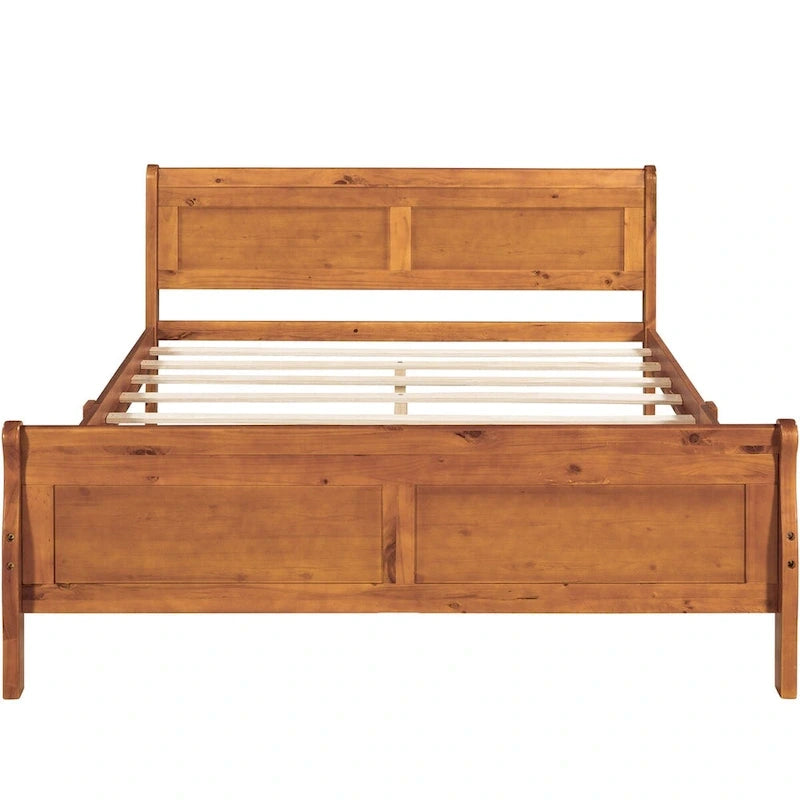 CUSchoice Queen Size Wood Platform Bed with Headboard