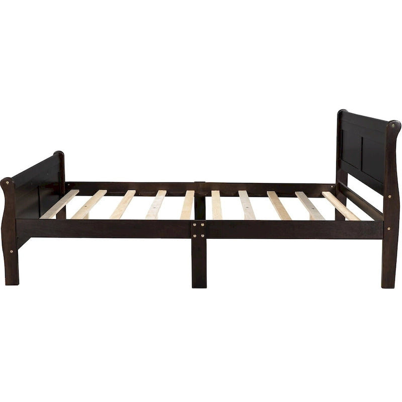 CUSchoice Queen Size Wood Platform Bed with Headboard