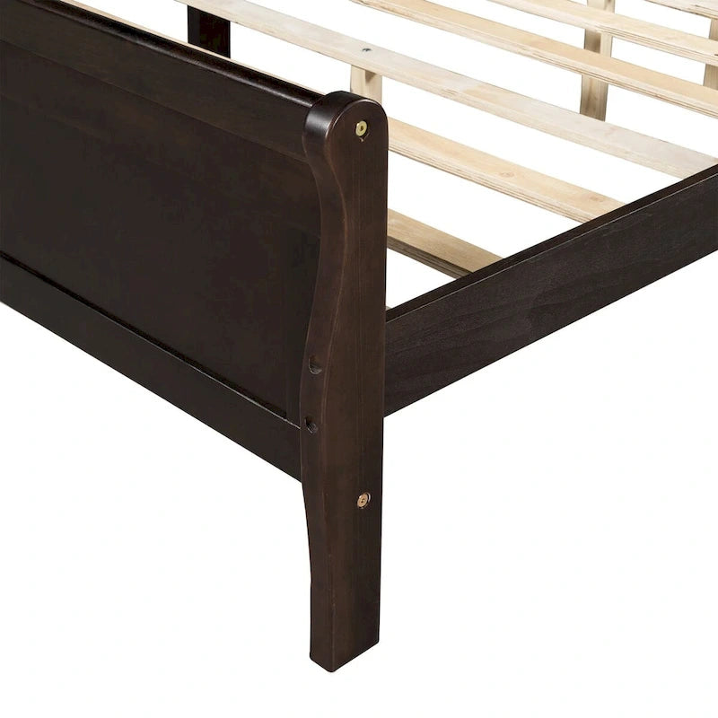 CUSchoice Queen Size Wood Platform Bed with Headboard
