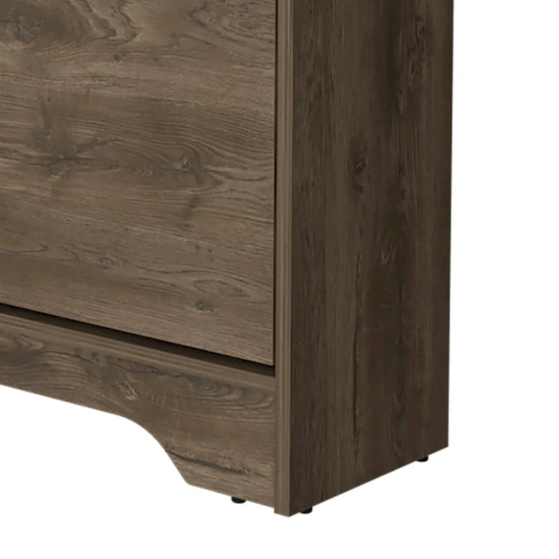 Wooden Shoe Storage Cabinet with 2 Flip Drawers and a Top Shelf