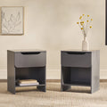 Middlebrook Designs Modern 1-Drawer Nightstand with Cubby (Set of 2)