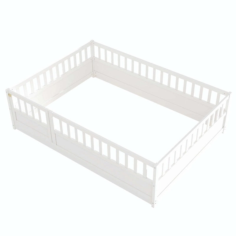 Montessori wooden children's floor bed without Support slat