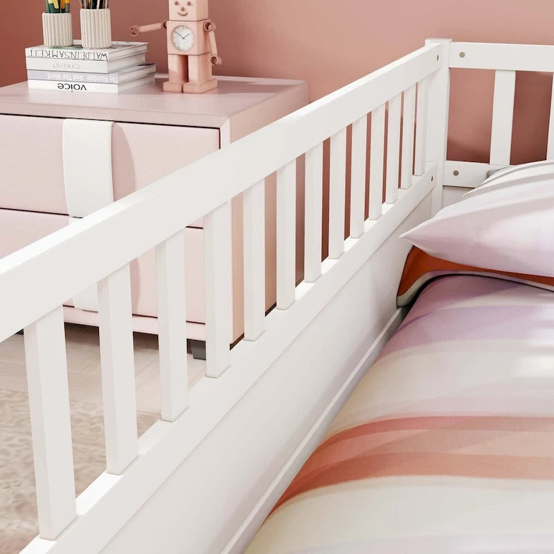 Montessori wooden children's floor bed without Support slat