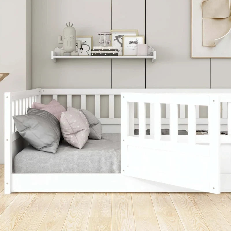 Montessori wooden children's floor bed without Support slat