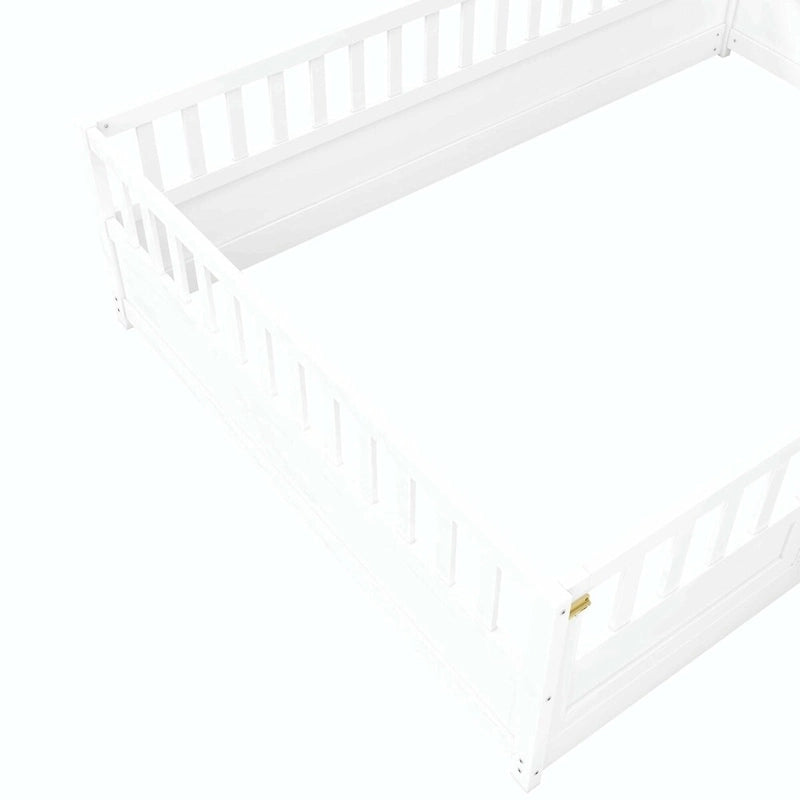 Montessori wooden children's floor bed without Support slat