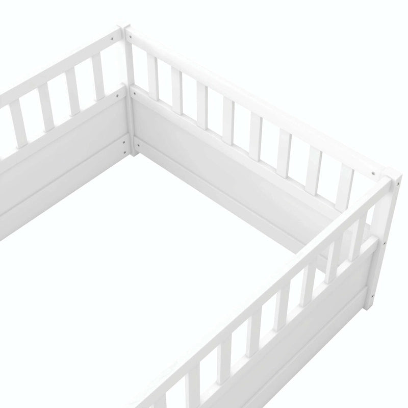 Montessori wooden children's floor bed without Support slat