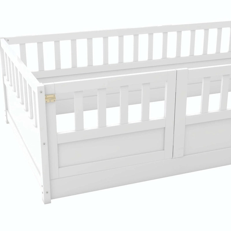 Montessori wooden children's floor bed without Support slat