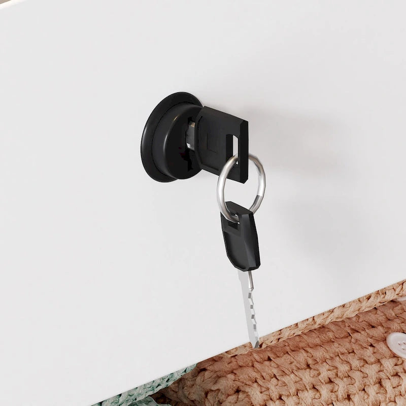 Jewelry and Display Cabinet with Glass Top and Secure Storage Dresser