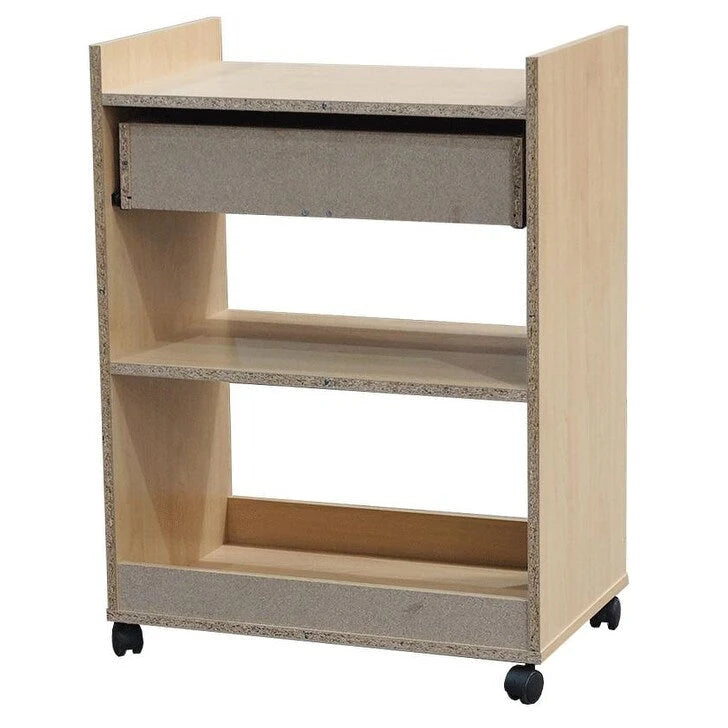 Kitchen Island Microwave Serving Cart Cabinet with Drawer and Shelfs for Storage (Beech)