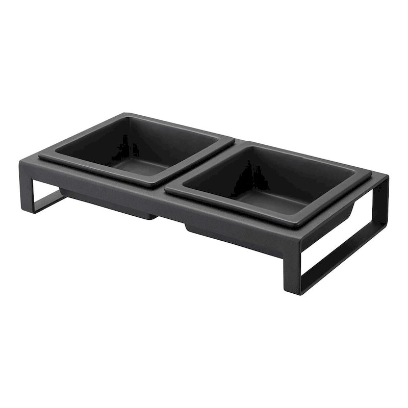 Yamazaki Home Pet Food Bowls - Two Styles, Steel and Ceramic, Short, 1.25 cups, 300 milliliters per bowl