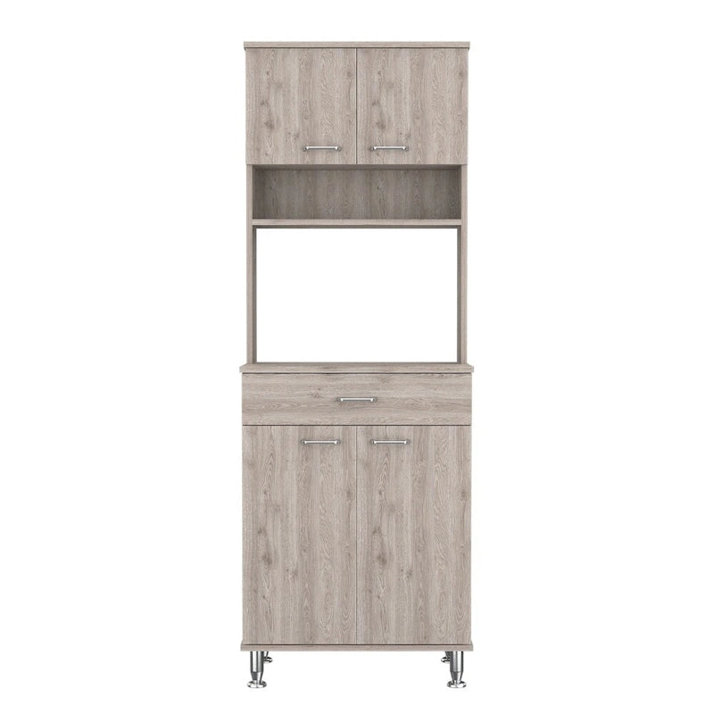 Canyon 4-Door 1-Drawer 2-piece Kitchen Set, Pantry and Functional Table Light Gray