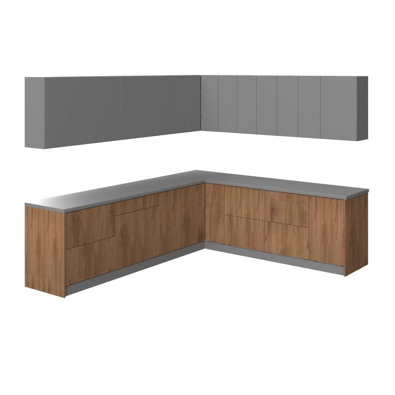 Kitchen Modern Collection Natural Teak & Black Color Base Size 10x8,5Ft Wide - 102x120