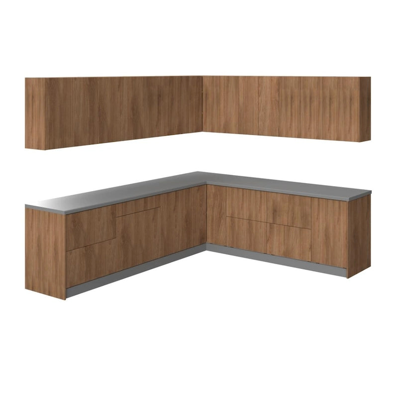 Kitchen Modern Collection Natural Teak & Black Color Base Size 10x8,5Ft Wide - 102x120