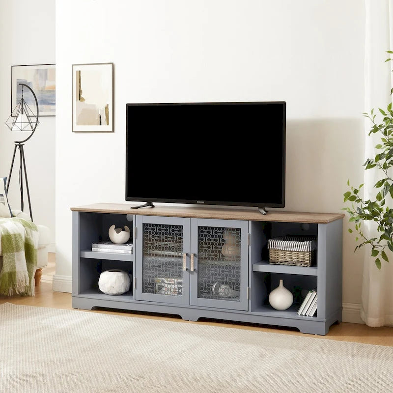 Modern Farmhouse TV Media Stand Cabinet for up to 80 TV - N/A