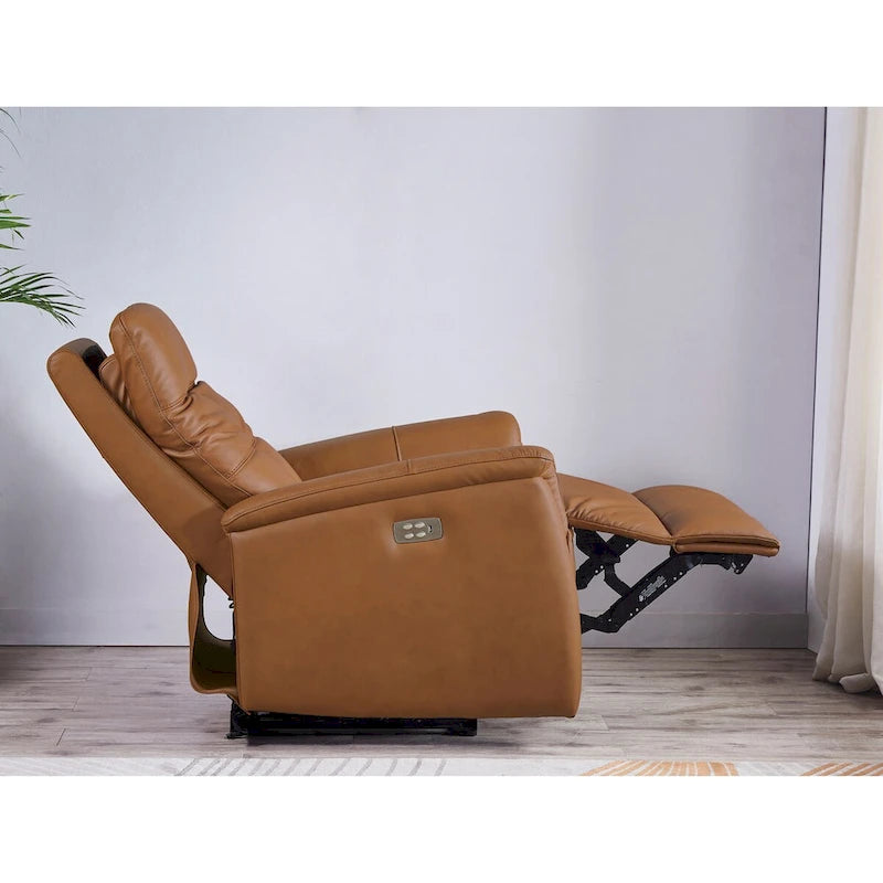 Hydeline Logan Power Headrest Top Grain Leather Recliner Chair