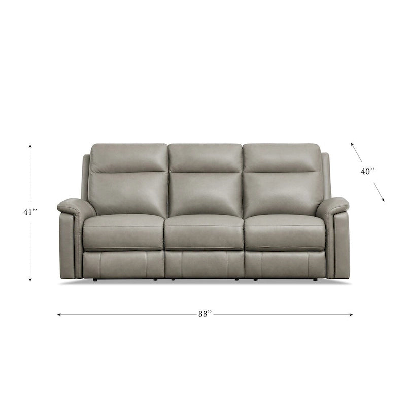 Hydeline Stanfield Zero Gravity Power Recline and Headrest Top Grain Leather Sofa