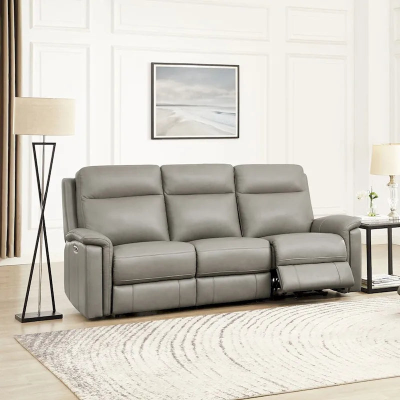 Hydeline Stanfield Zero Gravity Power Recline and Headrest Top Grain Leather Sofa