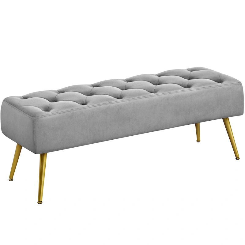 Yaheetech Upholstered Footstool Velvet Ottoman Button-Tufted Table Bench - 451617