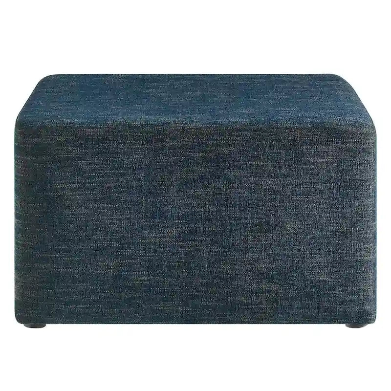 Callum 17/28 Square Woven Heathered Fabric Upholstered Ottoman