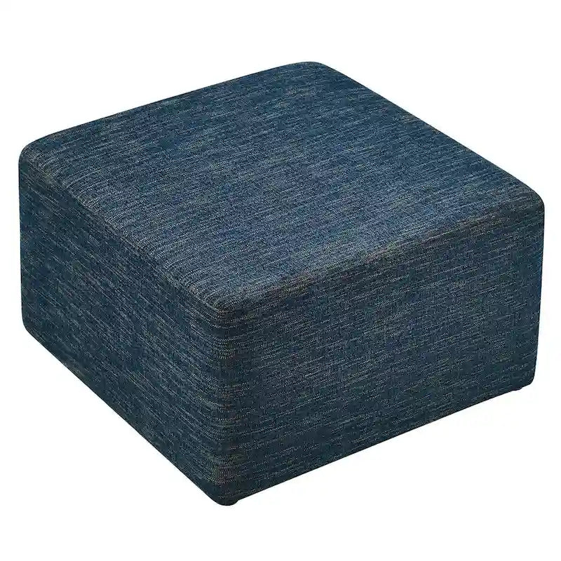 Callum 17/28 Square Woven Heathered Fabric Upholstered Ottoman