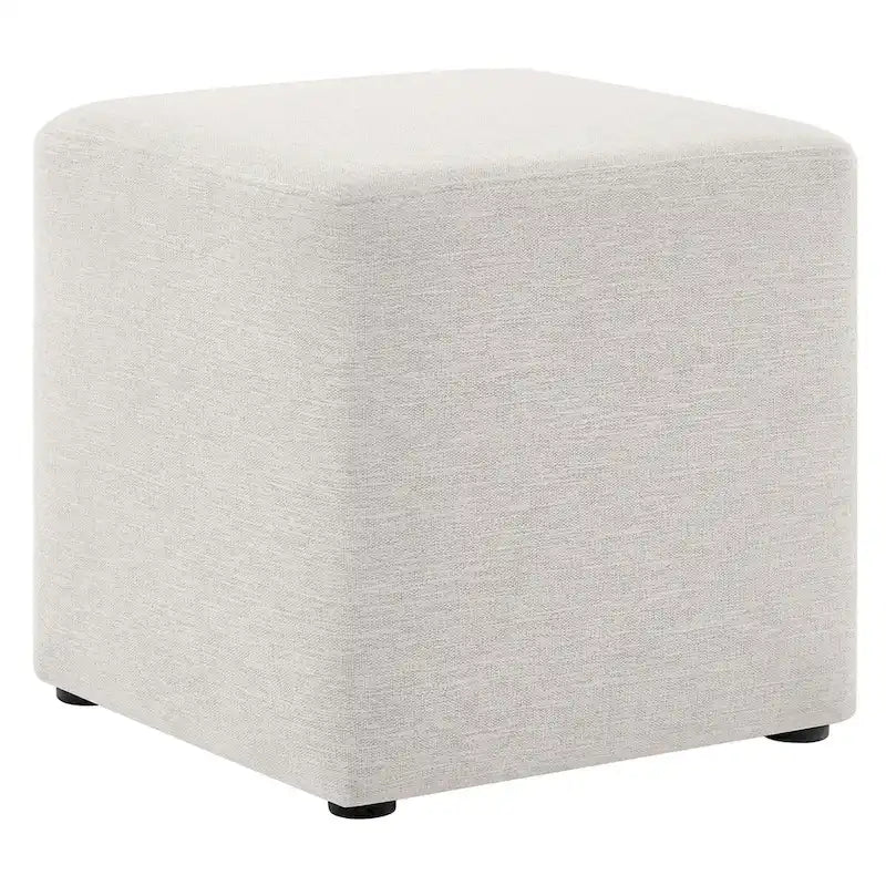 Callum 17/28 Square Woven Heathered Fabric Upholstered Ottoman