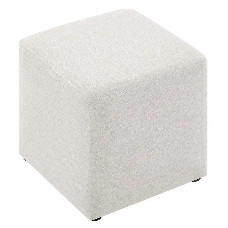 Callum 17/28 Square Woven Heathered Fabric Upholstered Ottoman