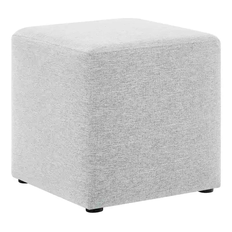 Callum 17/28 Square Woven Heathered Fabric Upholstered Ottoman