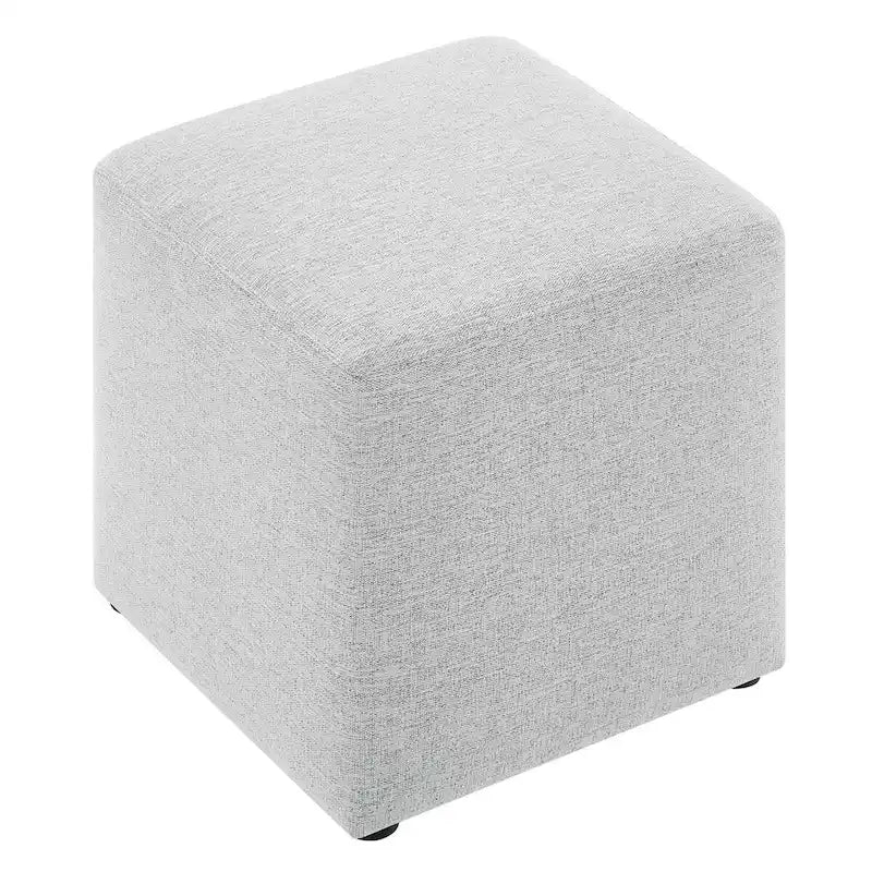 Callum 17/28 Square Woven Heathered Fabric Upholstered Ottoman