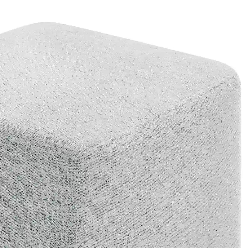 Callum 17/28 Square Woven Heathered Fabric Upholstered Ottoman