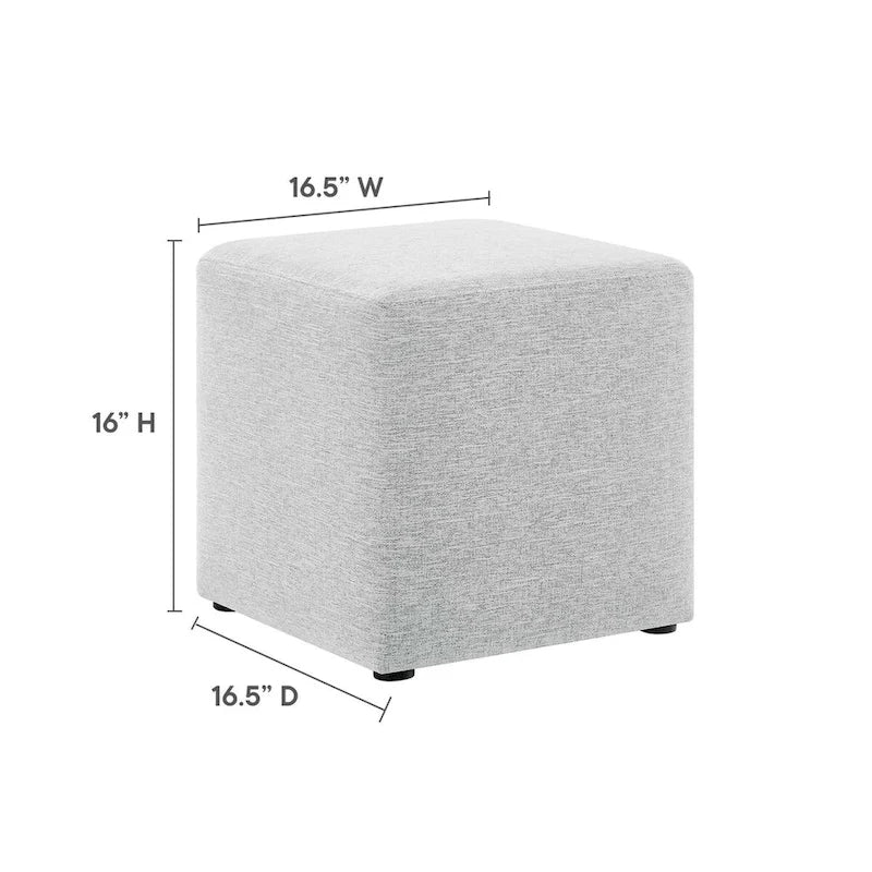 Callum 17/28 Square Woven Heathered Fabric Upholstered Ottoman
