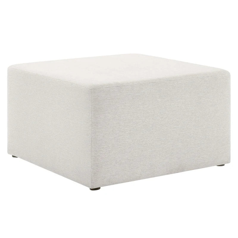 Callum 17/28 Square Woven Heathered Fabric Upholstered Ottoman