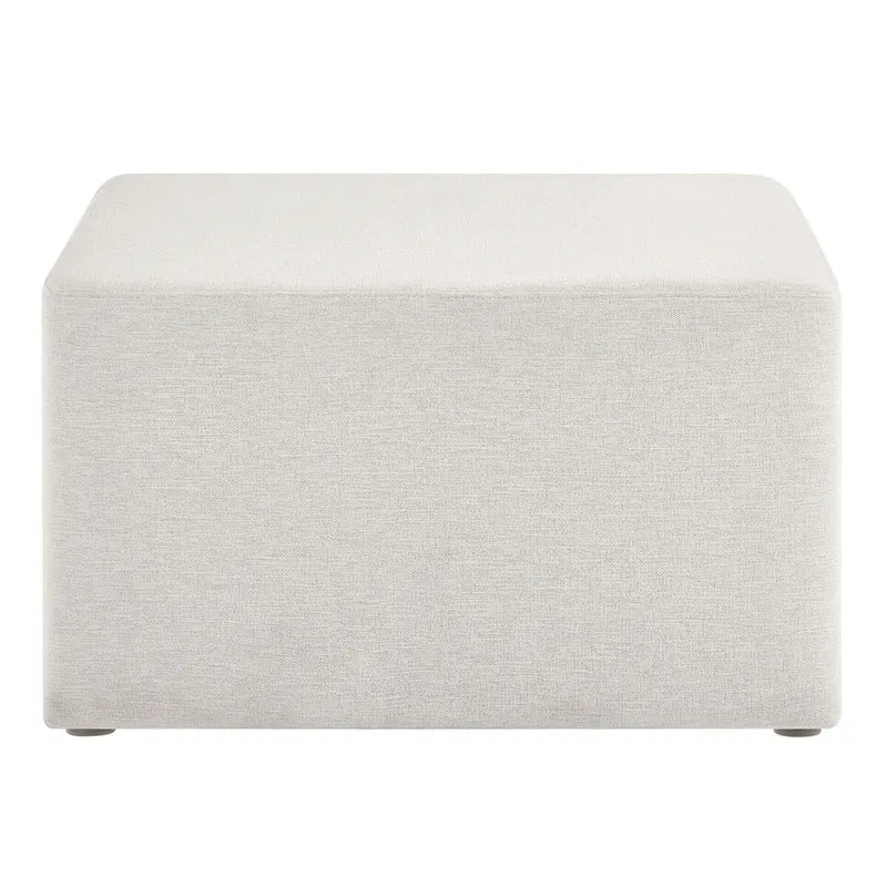 Callum 17/28 Square Woven Heathered Fabric Upholstered Ottoman