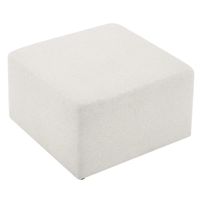 Callum 17/28 Square Woven Heathered Fabric Upholstered Ottoman