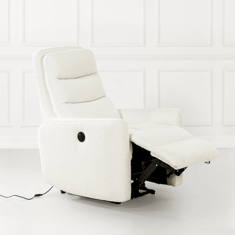 Bloomy 35.5 Boucle Upholstered High-Back Power Recliner Motion Chair