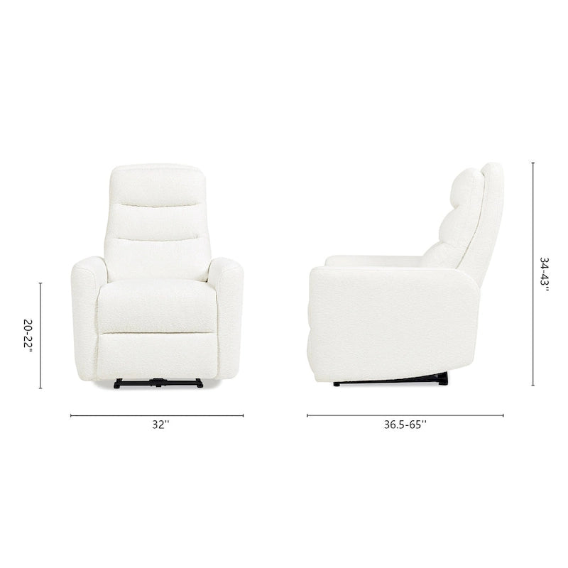 Bloomy 35.5 Boucle Upholstered High-Back Power Recliner Motion Chair