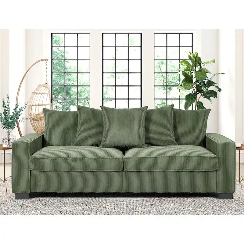 Transitional Track Arm Upholstered Indoor Sofa