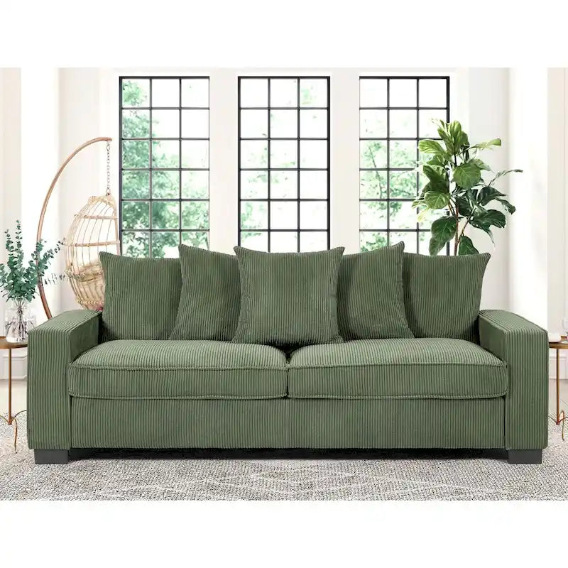 Transitional Track Arm Upholstered Indoor Sofa