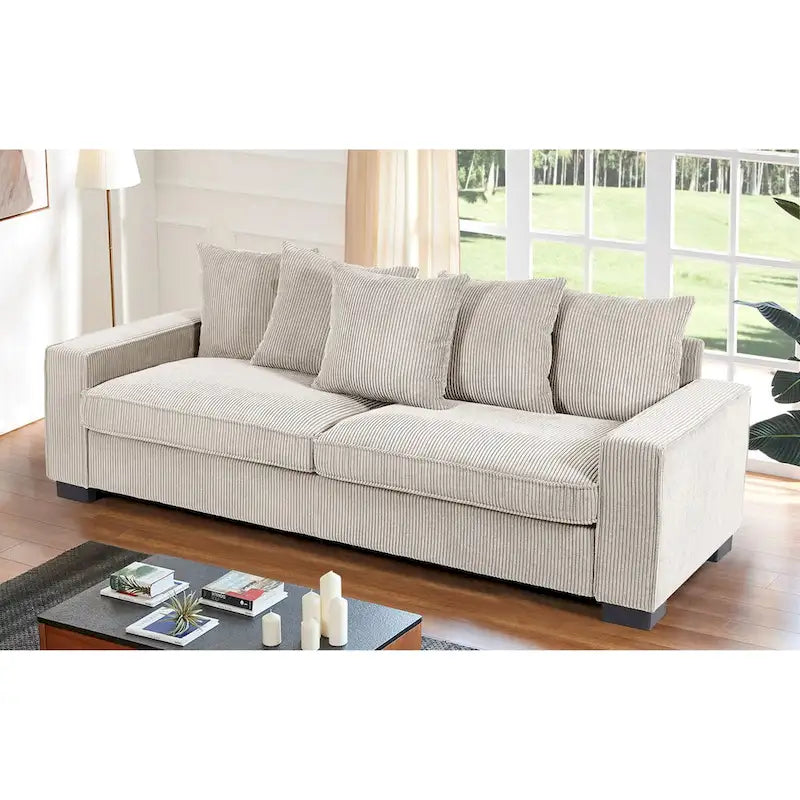 Transitional Track Arm Upholstered Indoor Sofa