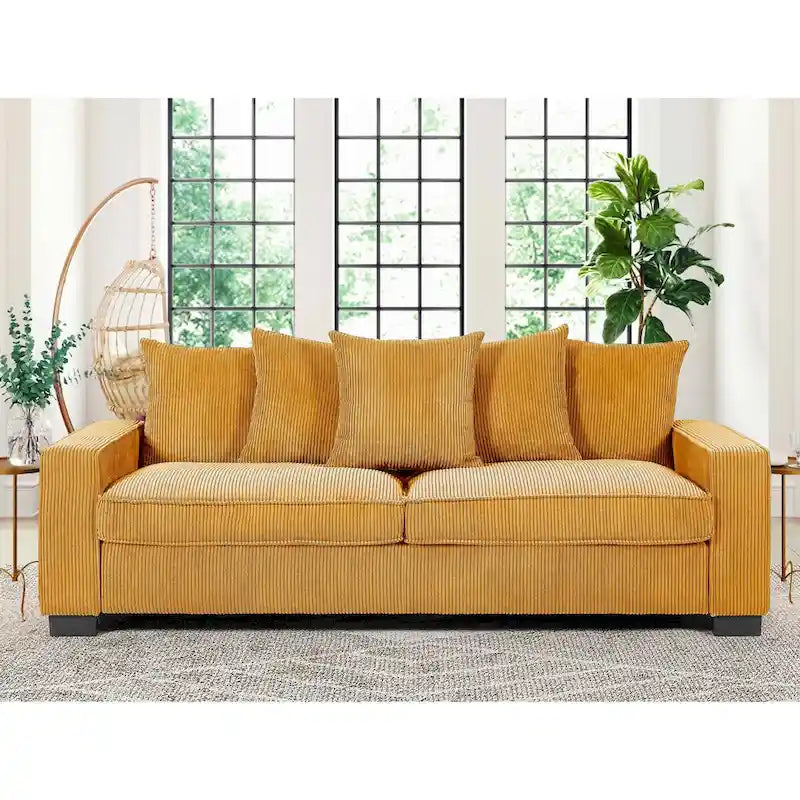 Transitional Track Arm Upholstered Indoor Sofa